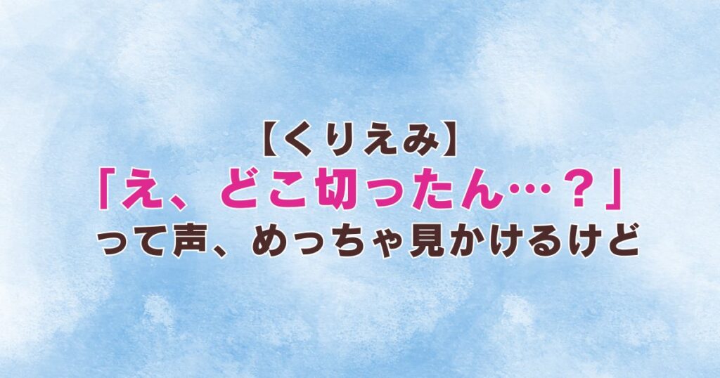くりえみ「え、どこ切ったん…？」って声、めっちゃ見かけるけど